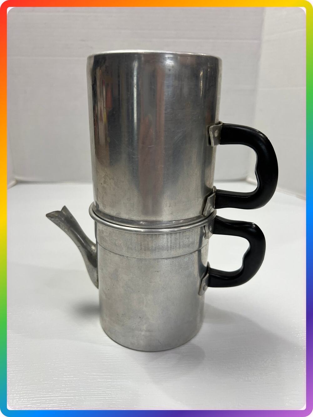 Tazze Stovetop Neapolitan Flip Drip Coffee Maker Espresso Maker Vintage ITALY